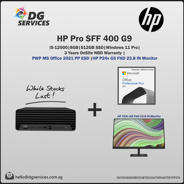 HP Prodesk 400 G9 SFF (Intel i5-12500/8GB/512GB SSD/W11 Pro/3 Years OnSite)  DG Services