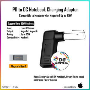 DG Charging Adapter Type C Female to Macbook L-Tip - Compatible to Macbook 65W