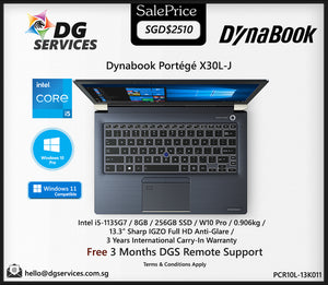 Dynabook Portégé X30L-J ( Intel i5-1135G7 / 13.3" IGZO FHD Anti Glare / W10 Pro / 3 Years International Carry In / 0.906kg )