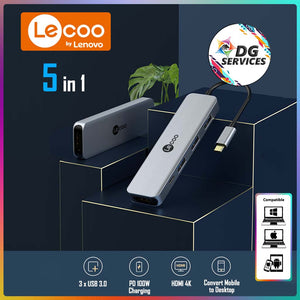 Lecoo 5 in 1 Type C Travel Dock