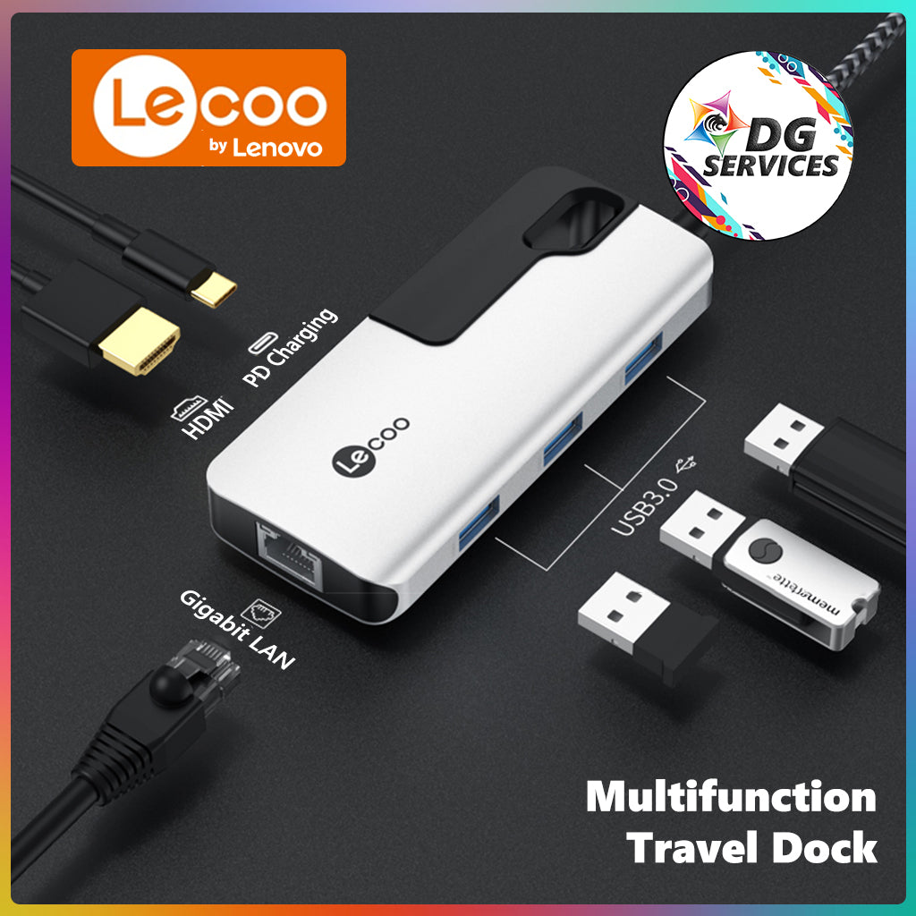 Lecoo 6 in 1 Type C Portable Dock