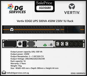Vertiv EDGE UPS 500VA/1kVA/1.5kVA 230V 1U Rack