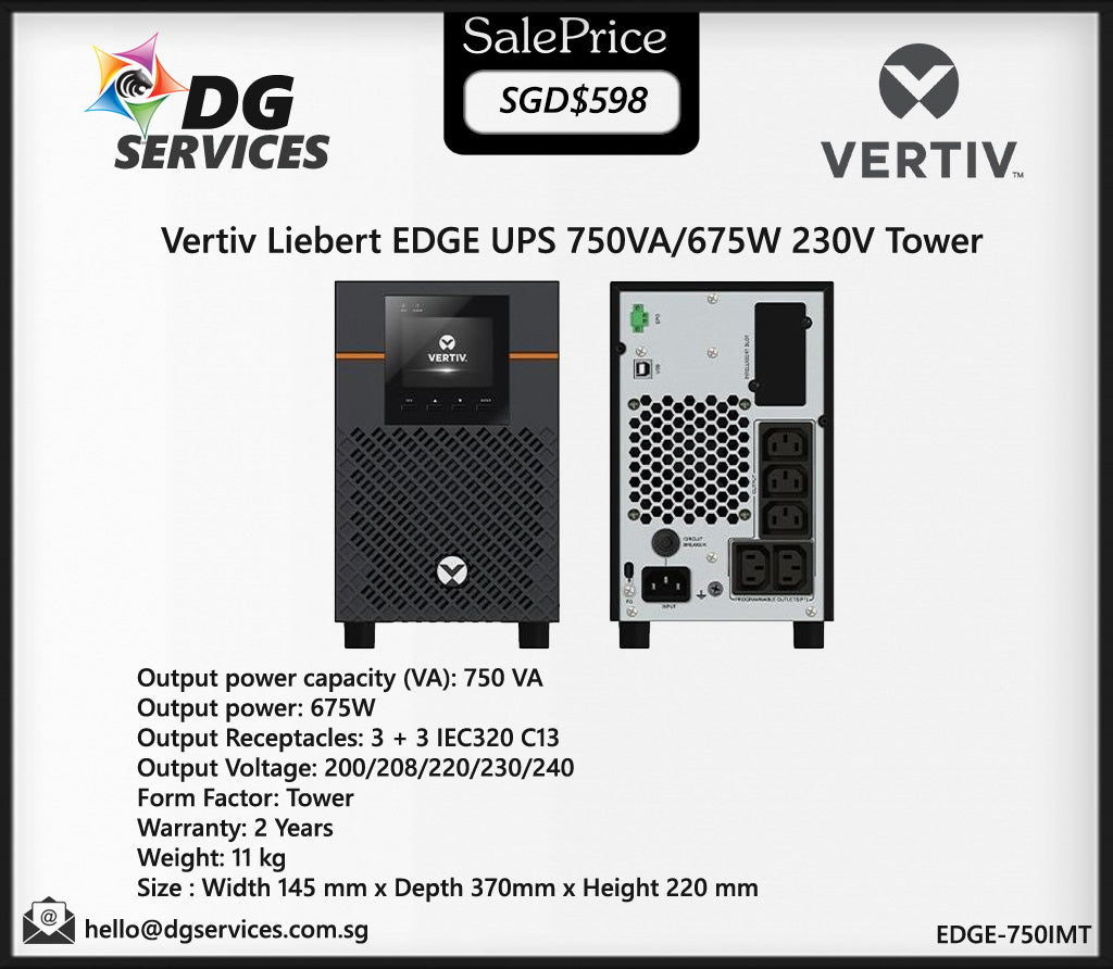 Vertiv Liebert EDGE UPS 750VA/1kVA/1.5kVA 230V Tower