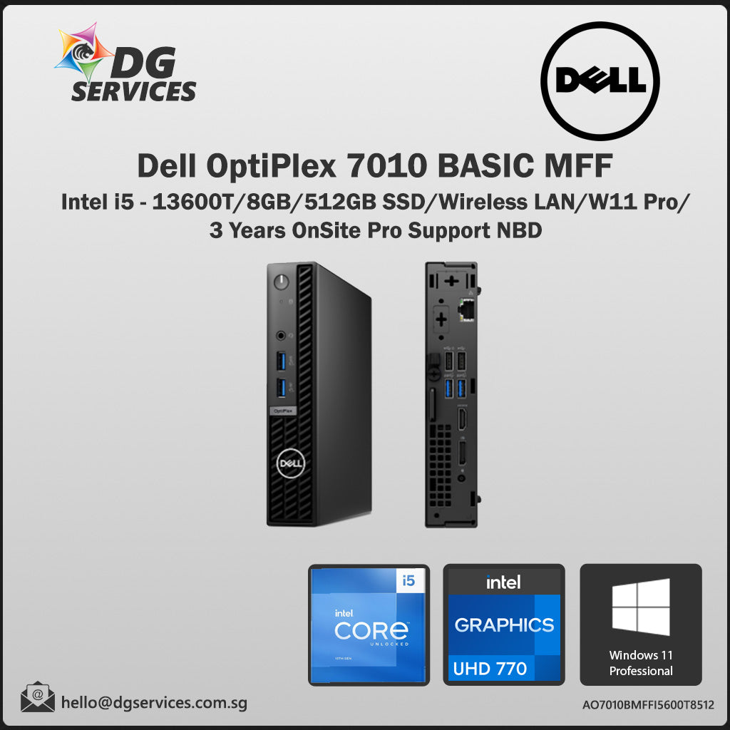 Dell Optiplex 7010 MFF - Intel Core i5-13600T, 8GB RAM,512GB SSD, Windows 11 Pro