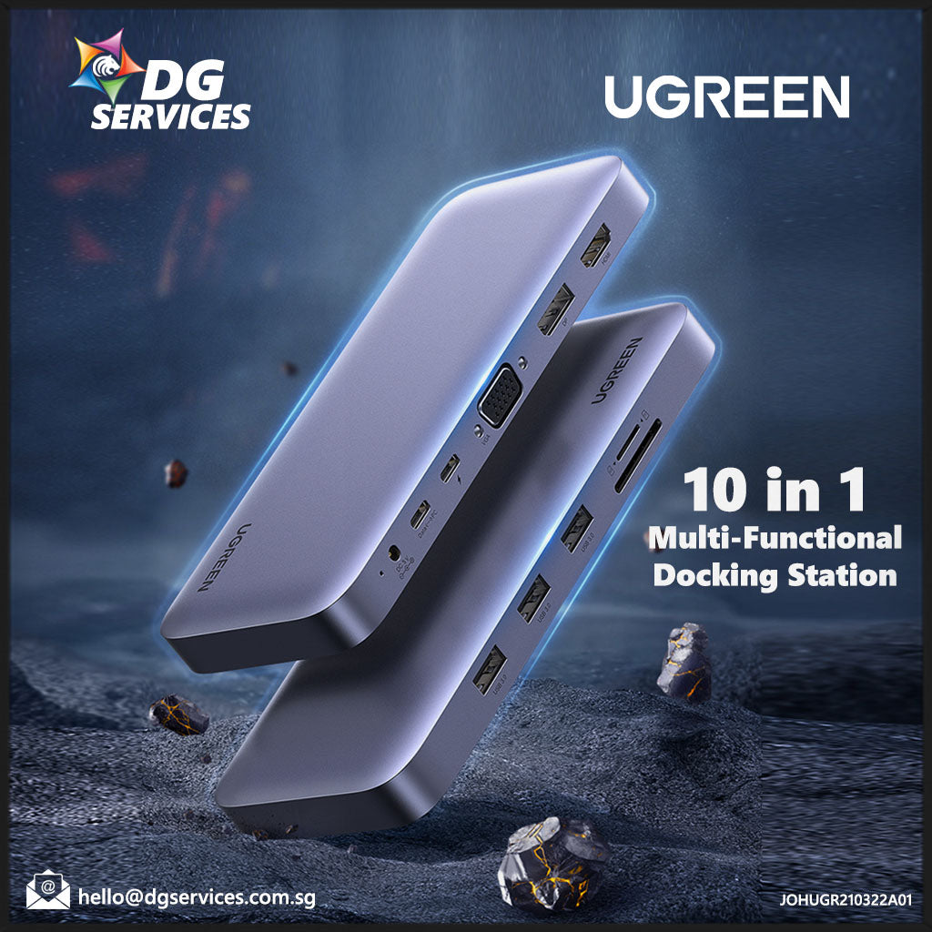 blod Punktlighed strejke Ugreen 10 in 1 Multi-Functional Flat Table Top Docking Station  (Mac/Windows) | DG Services