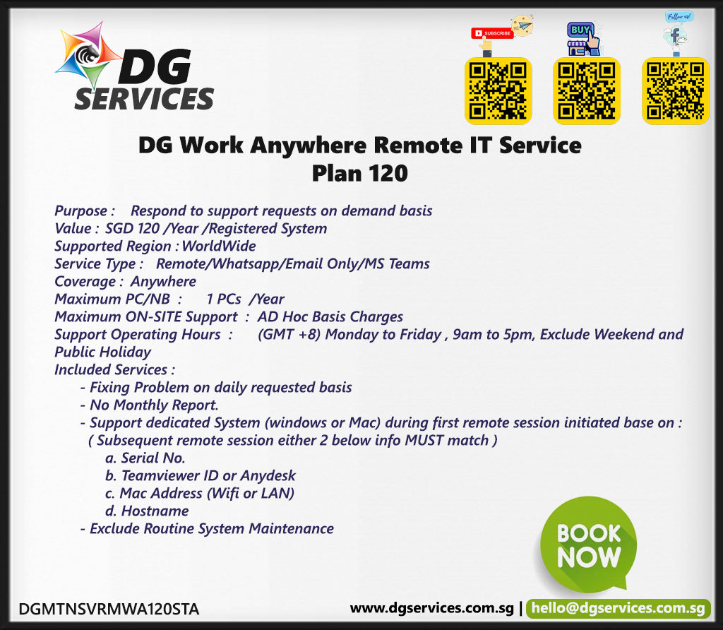 DG Work Anywhere Remote IT Service Plan 120