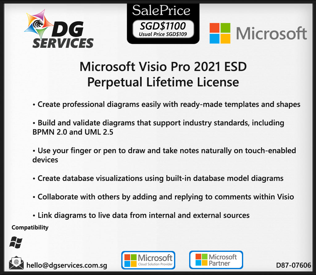 Microsoft Visio Pro 2021 ESD Perpetual Lifetime License (D87-07606)