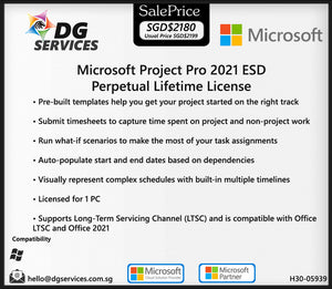 Microsoft Project Pro 2021 ESD Perpetual Lifetime License (H30-05939)