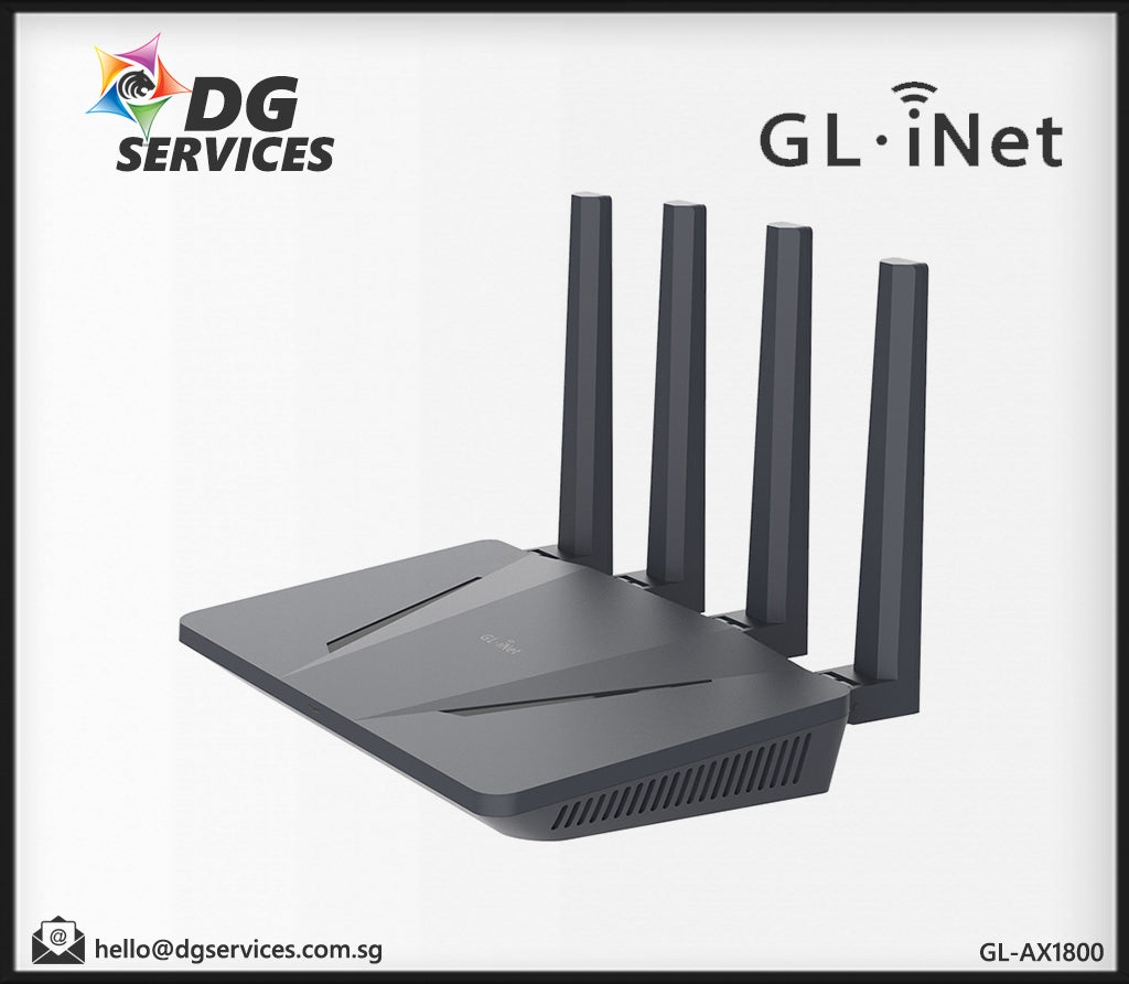 Gl Net GL.iNet Flint Secure Ultra Fast Wi-Fi 6 AX1800 Dual Band Wireless ...