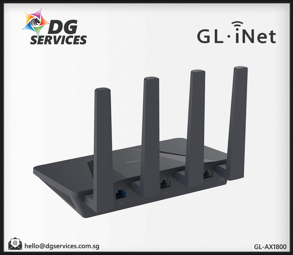 GL.iNet Flint Secure Ultra Fast Wi-Fi 6 AX1800 Dual Band Wireless Router (GL-AX1800)