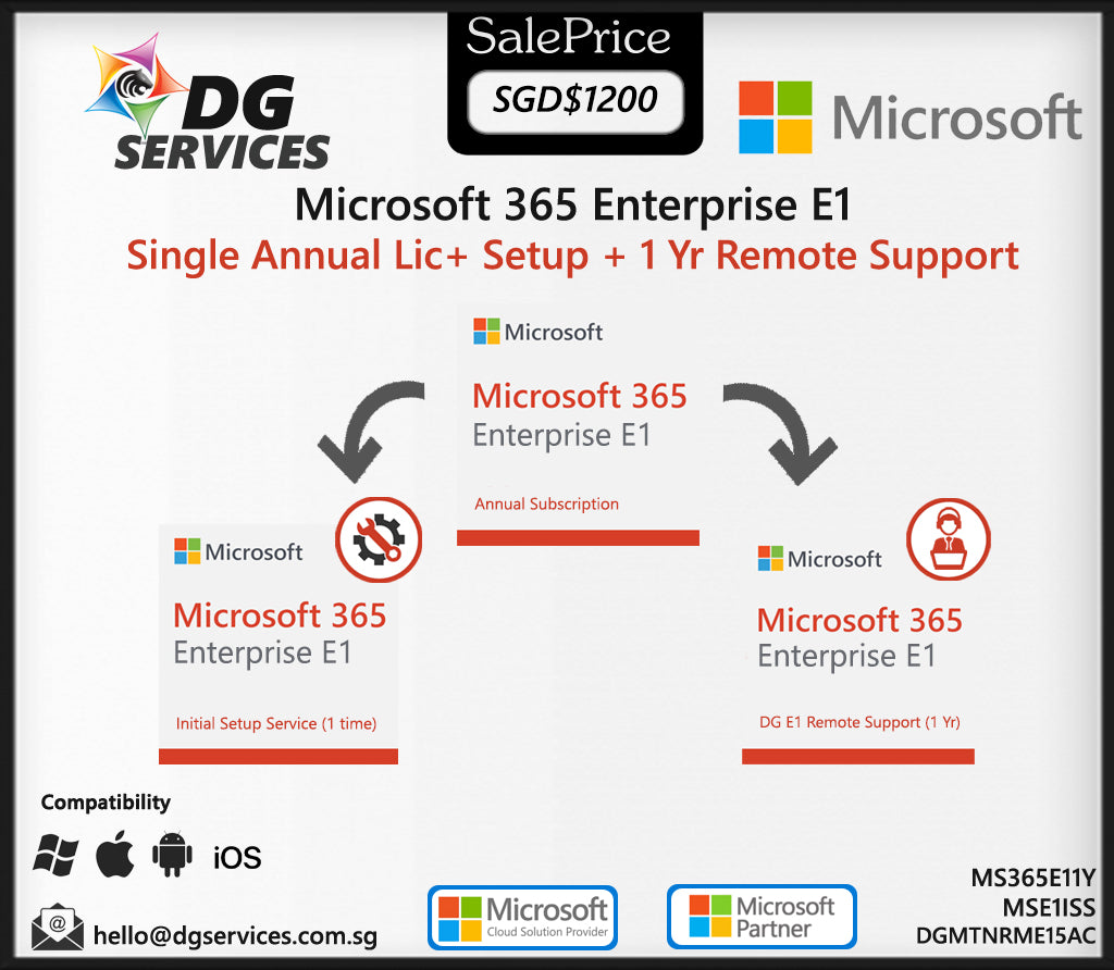 Microsoft 365 Enterprise E1 (Annual) DG Services