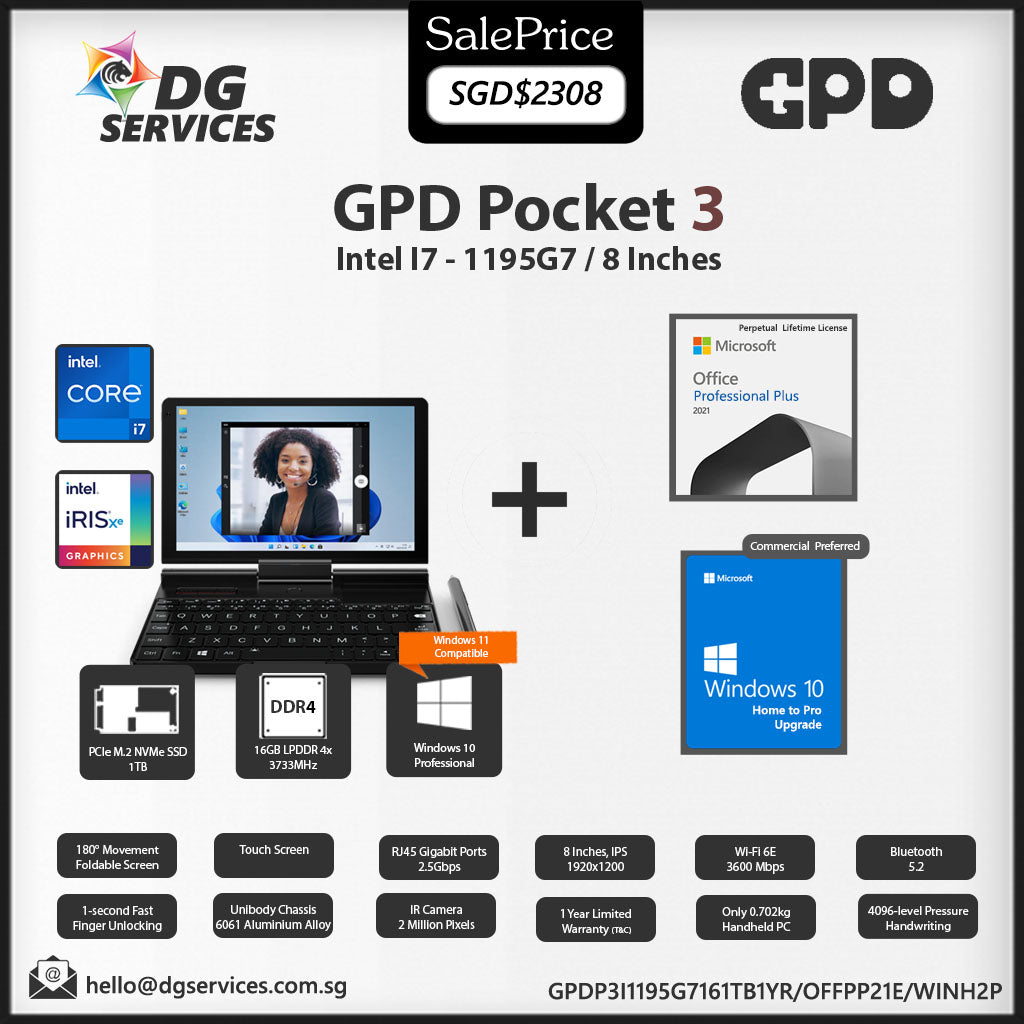 (PRE-ORDER) GPD Pocket 3 (Intel i7-1195G7 / 8 Inches)