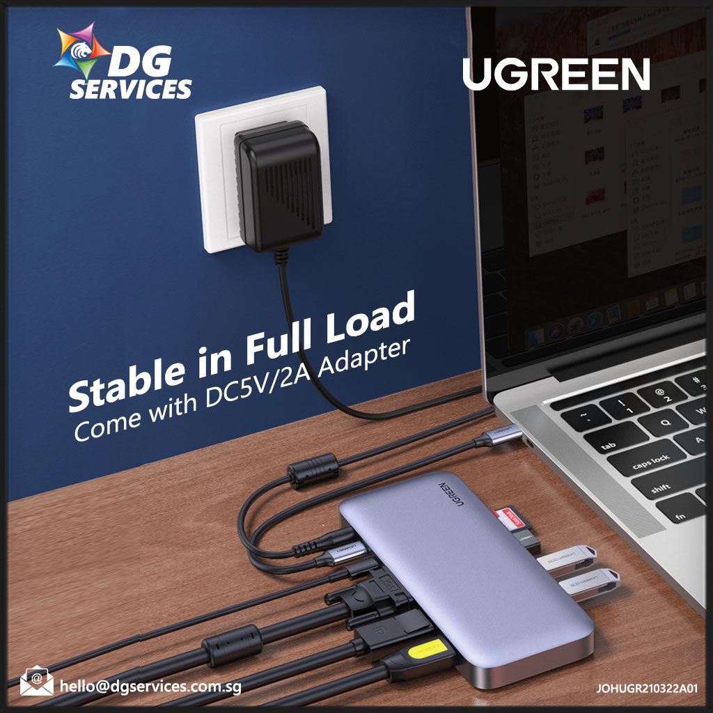 Ugreen 10 in 1 Multi-Functional Flat Table Top Docking Station (Mac/Windows)