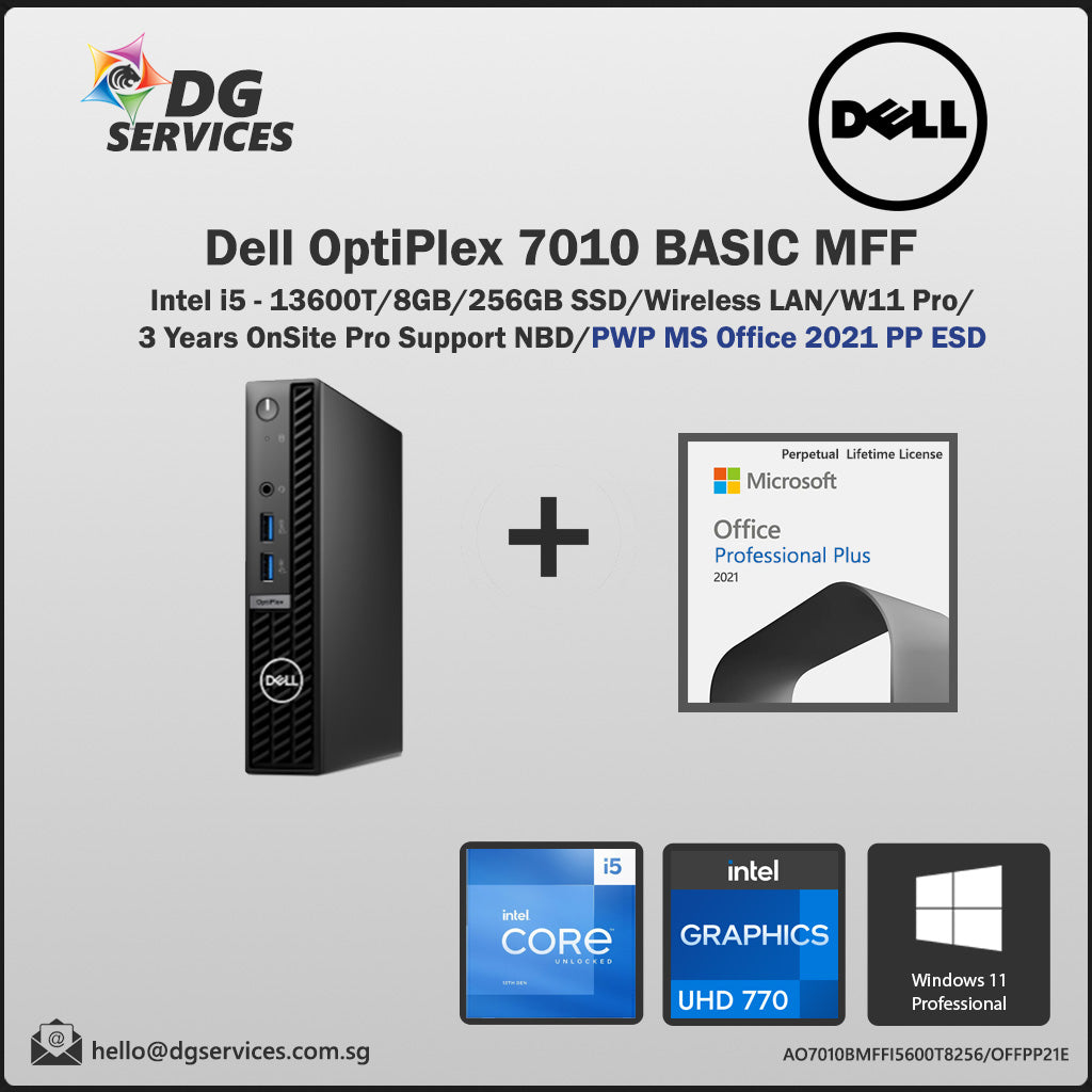 Dell Optiplex 7010 MFF - Intel Core i5-13600T, 8GB RAM,256GB SSD, Windows 11 Pro
