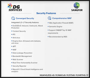 Sangfor NGAF M5100-F-I Firewall/VPN/1U Rackmount  Appliance