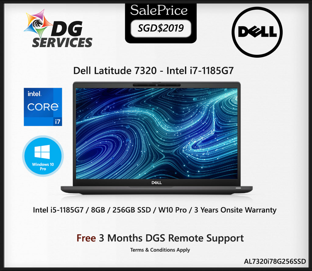 Dell Latitude 7320 - i7-1185G7 / 13.3" / 8GB / 256GB SSD / Win10PRO / 3 Years OnSite
