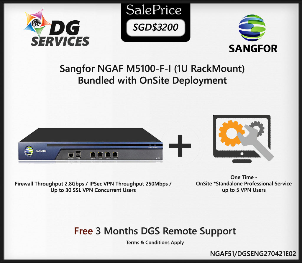 Sangfor NGAF M5100-F-I Firewall/VPN/1U Rackmount  Appliance