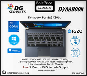 Dynabook Portégé X30L-J (Intel i7-1165G7/13.3"/ W10 Pro/3 Years International Carry In/0.906kg)