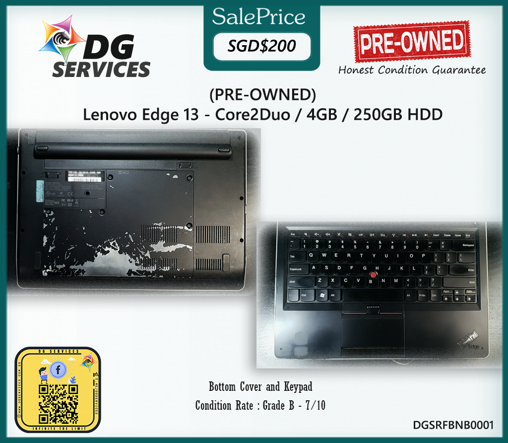 (Pre-Owned) Lenovo Edge 13 - Core2Duo / 4GB / 250GB HDD - Grade B - 7/10