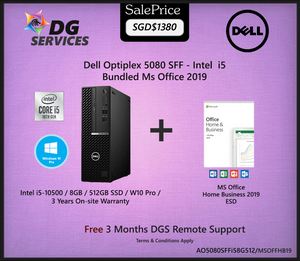 Dell Optiplex 5080 SFF - Intel i5-10500 / 8GB / 512GB SSD / W10 Pro /  3 Years On-site Warranty
