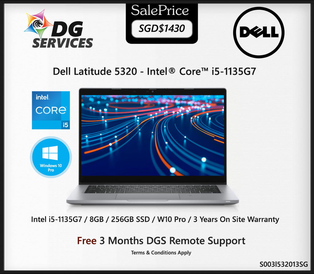 Dell Latitude 5320 i5-1135 13.3" 8GB 256GB SSD Win10PRO Years  DG Services