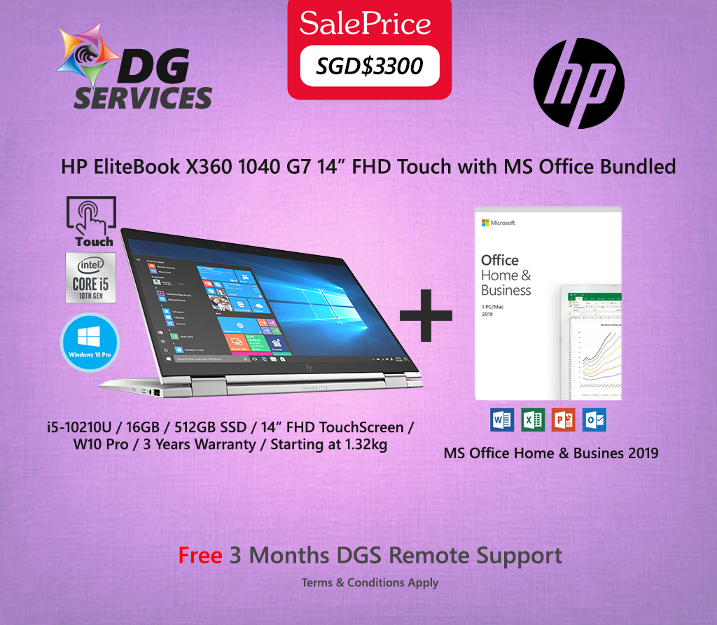 HP EliteBook X360 1040 G7 14" FHD(Touch + Sure View) - i5-10210U / 16GB / 512GB SSD