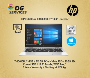 HP EliteBook X360 830 G7 13.3" (Touch + Sure View ) i7-10610U / 16GB / 512GB SSD+ 32GB 3D Xpoint SSD (Touch)