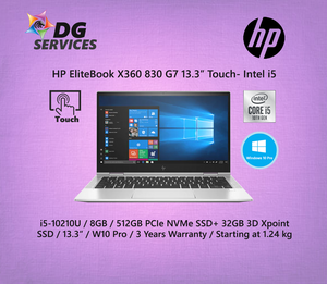 HP EliteBook X360 830 G7 13.3" (Touch) - i5-10210U / 8GB / 512GB SSD+ 32GB 3D Xpoint SSD (Touch)