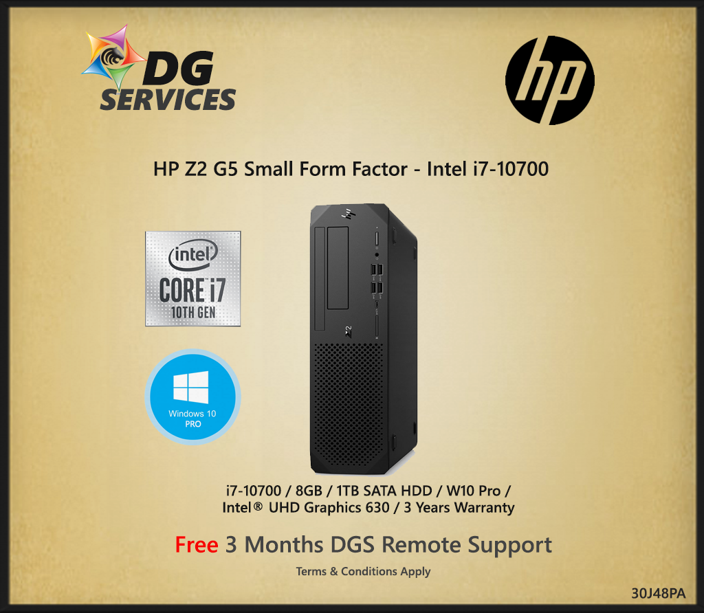 HP Z2 G5 Small Form Factor - i7-10700 / 8GB / 1TB HDD