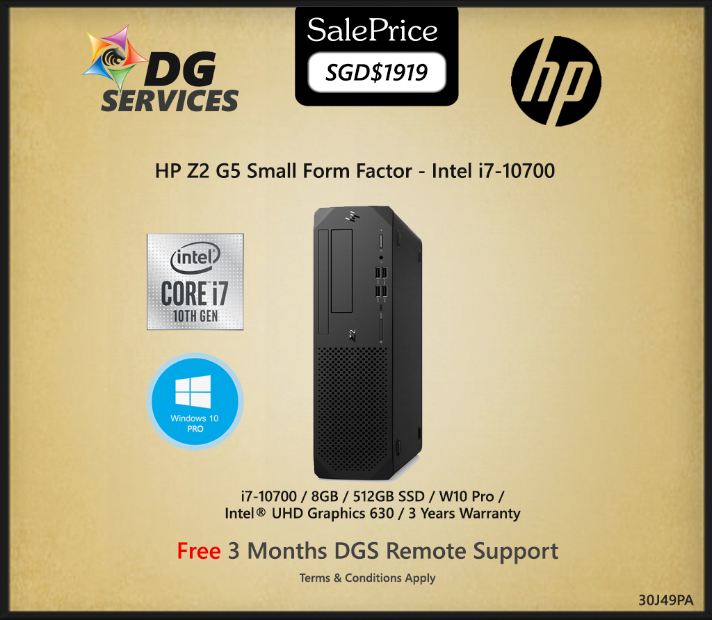 HP Z2 G5 Small Form Factor - i7-10700 / 8GB /512GB SSD