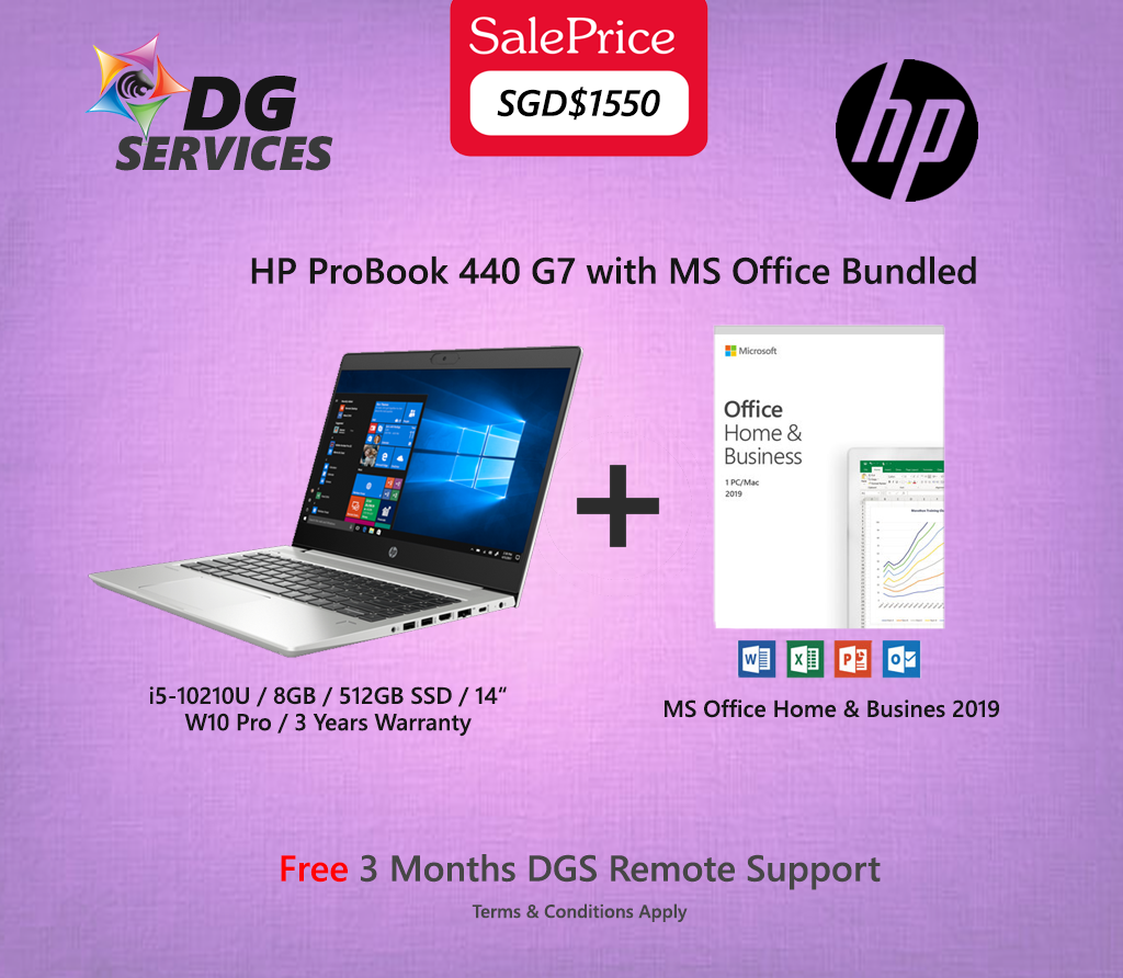 HP ProBook 440 G7 14" - i5 / 8GB / 512GB SSD / 14" / W10P / 3 yrs