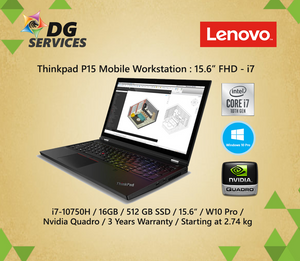 Lenovo ThinkPad P15 Workstation - i7-10750H / 16GB / 512 GB SSD / 15.6“ / W10 Pro /  Nvidia Quadro / 3 Years Warranty