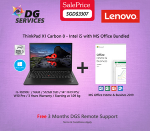 Lenovo ThinkPad X1 Carbon 8 -  i5-10210U  / 16GB / 512GB SSD / 14” FHD IPS/  W10 Pro / 3 Years Warranty / Starting at 1.09 kg