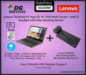 Lenovo ThinkPad X1 Yoga  -  i5-10210U  / 16GB / 512GB SSD / 14” FHD IPS MultiTouch /  W10 Pro / 3 Years Warranty / Starting at 1.35kg