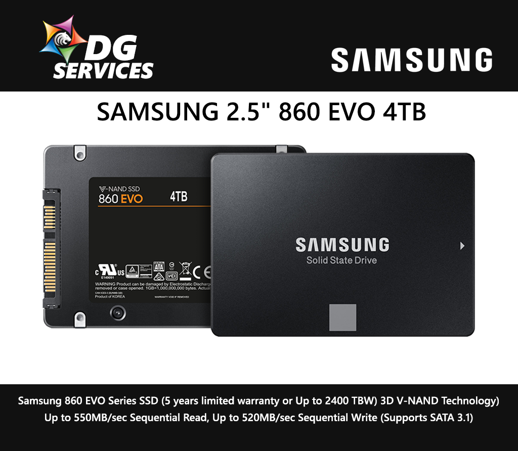 SAMSUNG 2.5" 860 EVO ( 250GB / 500GB / 1TB / 2TB / 4TB )