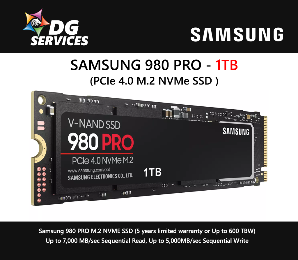 SAMSUNG 980 PRO PCIe 4.0 M.2 NVMe ( 250GB / 500GB / 1TB / 2TB )