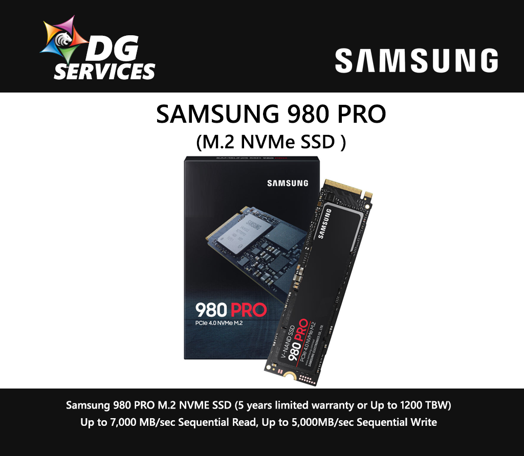 SAMSUNG 980 PRO PCIe 4.0 M.2 NVMe ( 250GB / 500GB / 1TB / 2TB )