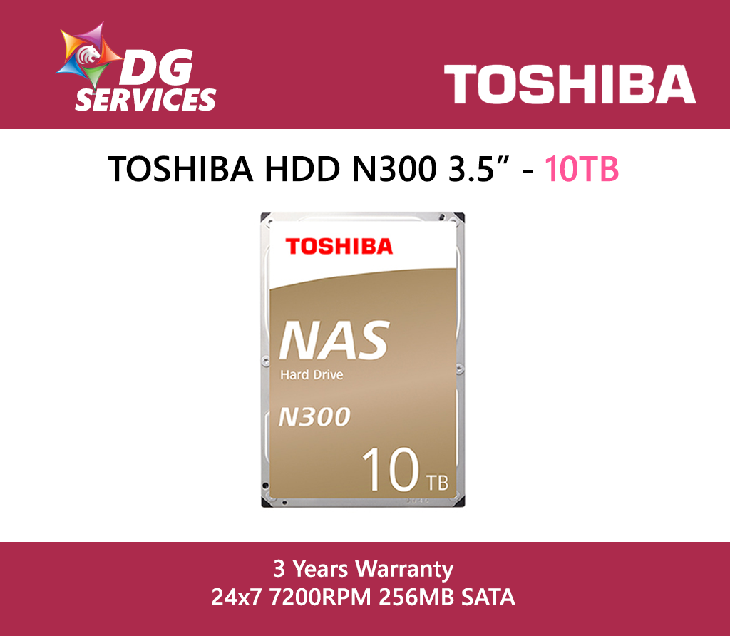 Hard Disk Drive Toshiba N300 3.5'' HDD 10TB 7200RPM SATA 6Gb/s 256MB