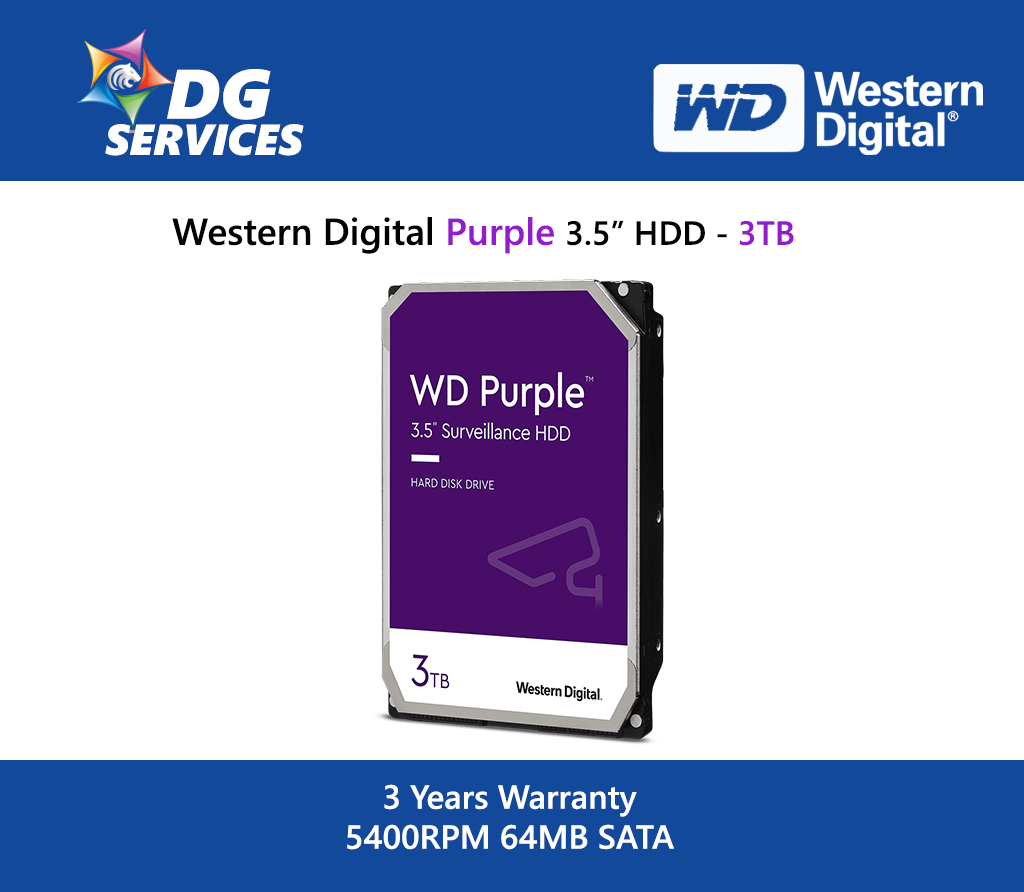 WESTERN DIGITAL Purple Surveillance 3.5" HDD  ( Up to 14TB )
