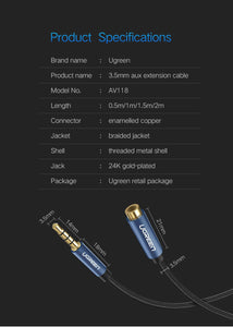Ugreen Jack 3.5 mm Audio Extension Cable - DG Services