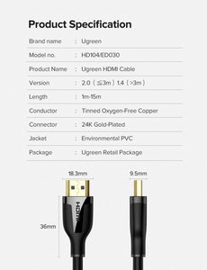 Ugreen HDMI Cable 4K 2.0 Cable - DG Services