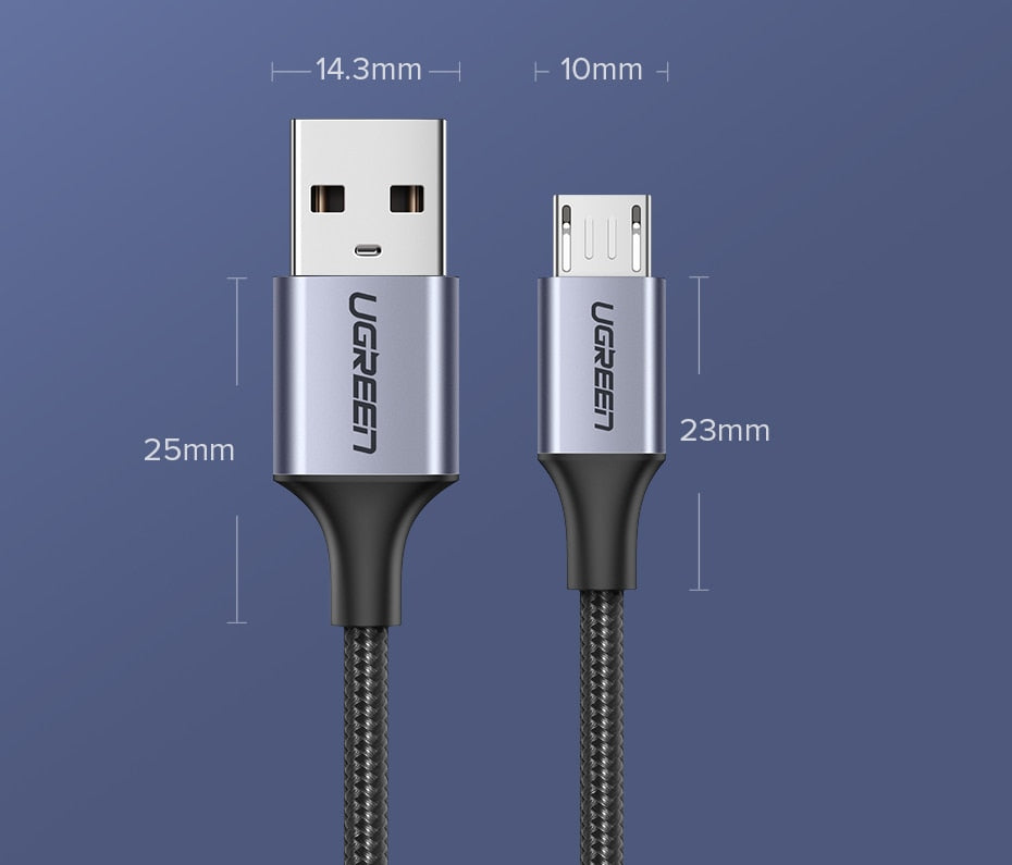 Ugreen Micro USB Cable 3A Nylon Fast Charge Data Cable - DG Services