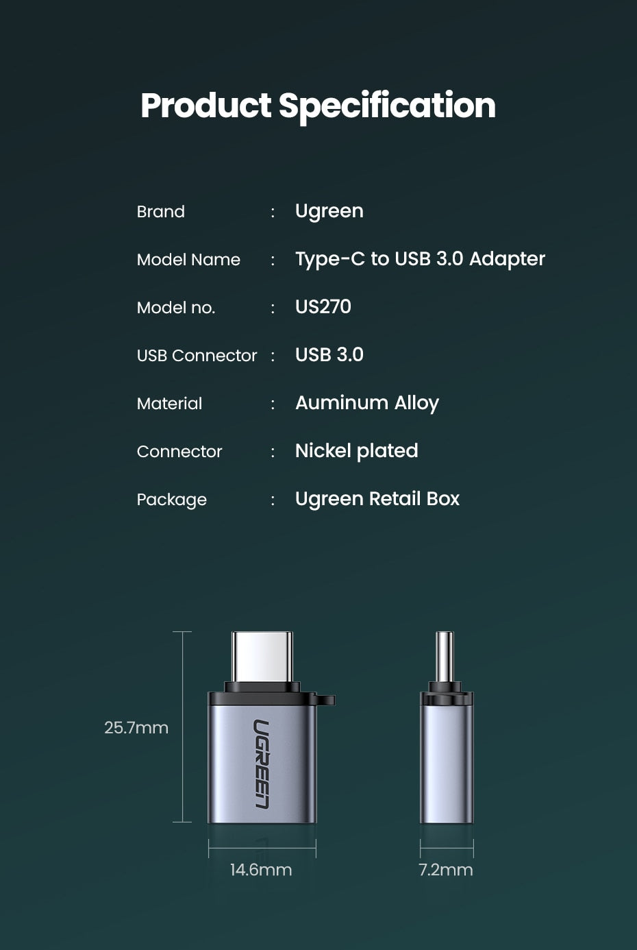 Ugreen USB C Adapter Type C to USB 3.0 Adapter - DG Services
