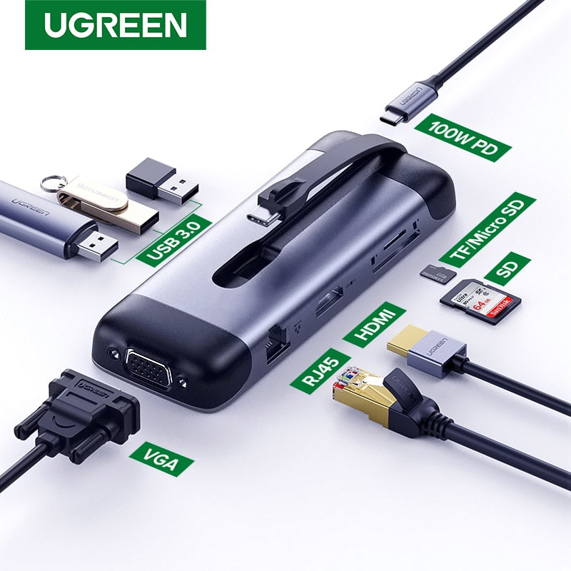 Ugreen Travel Multi function Portable USB C 3.0  HUB  Adapter Dock - DG Services