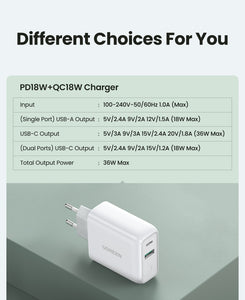 Ugreen 36W Fast USB Charger Quick Charge  PD + USB 3.0 - DG Services