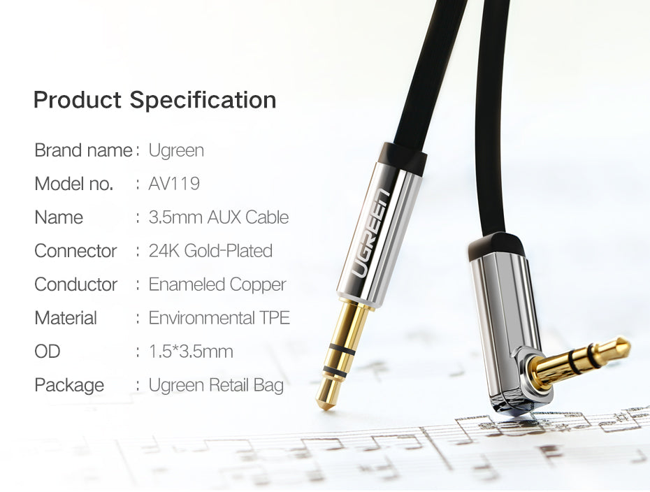 Ugreen AUX Cable Jack 3.5mm Audio Cable - DG Services